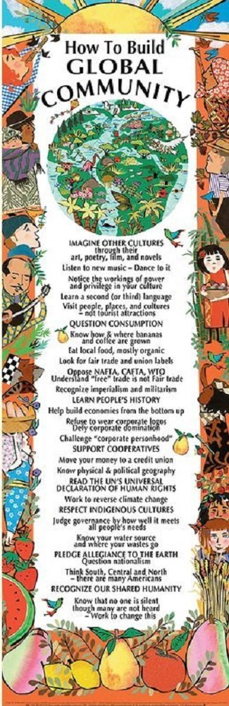 Laminated How to Build Global Community Print Poster 12x36